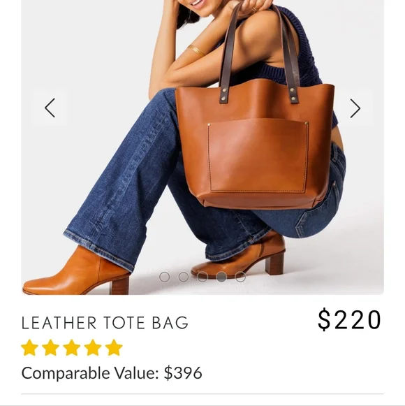 Portland Leather Oversized Tote Bag - Honey - Picture 2 of 7